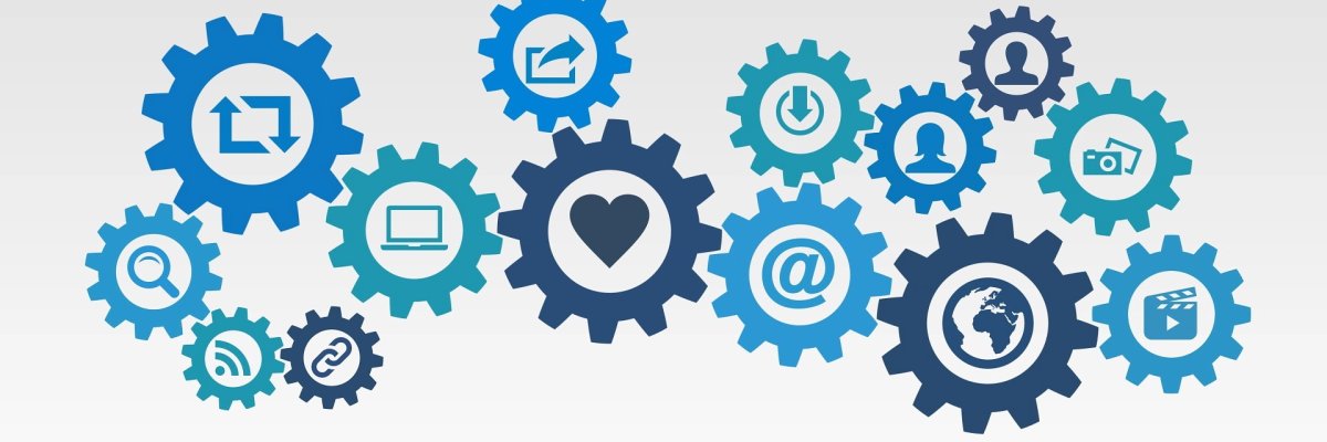 Zahnräder Symbole Digitalisierung
